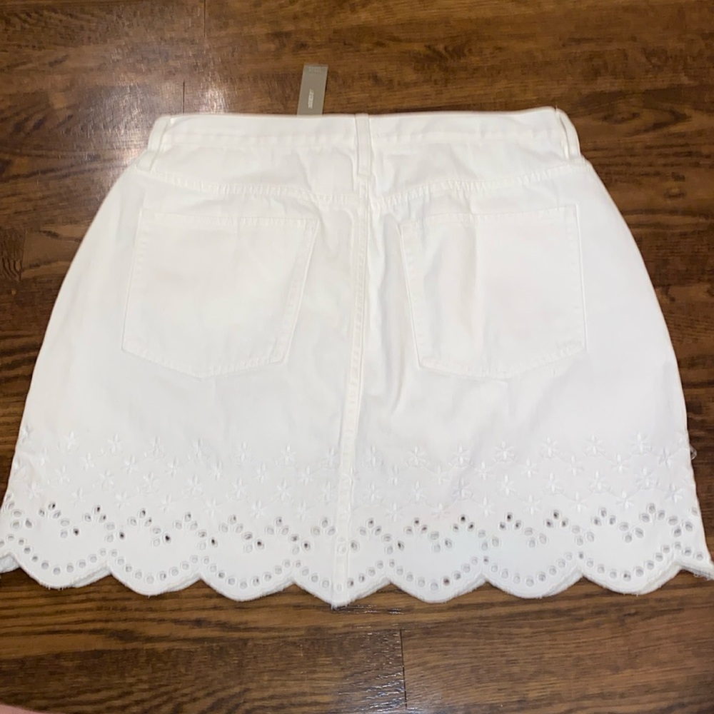 NWT J. Crew Mini Skirt White Eyelet Denim size 30 - Picture 3 of 9